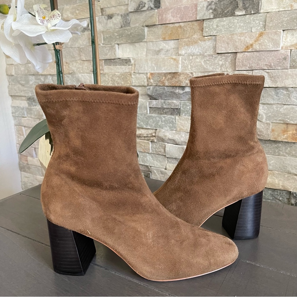 NEW LOEFFLER RANDALL Elise Brown Stretch Bootie